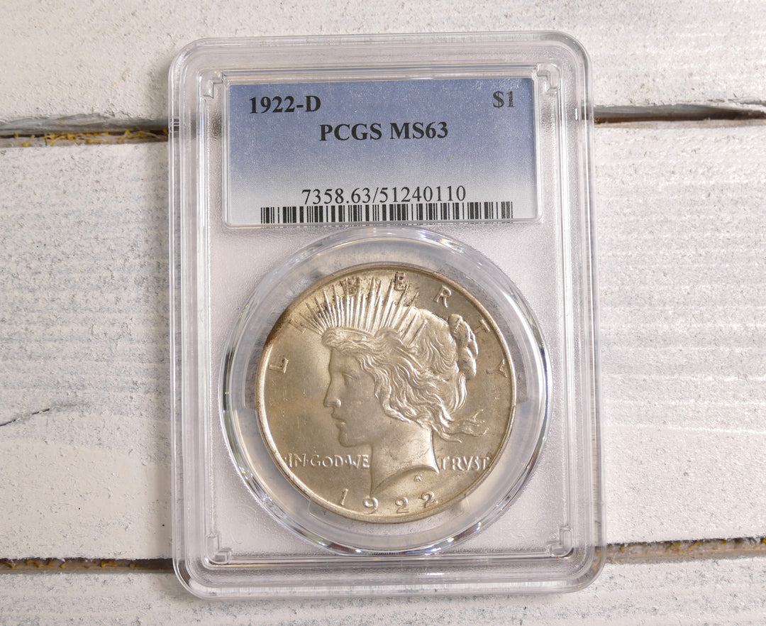 US 1922-D $1 PEACE DOLLAR MS63