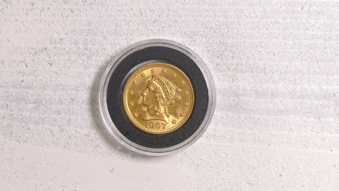 US 1907 $2.50 QUARTER EAGLE MS60