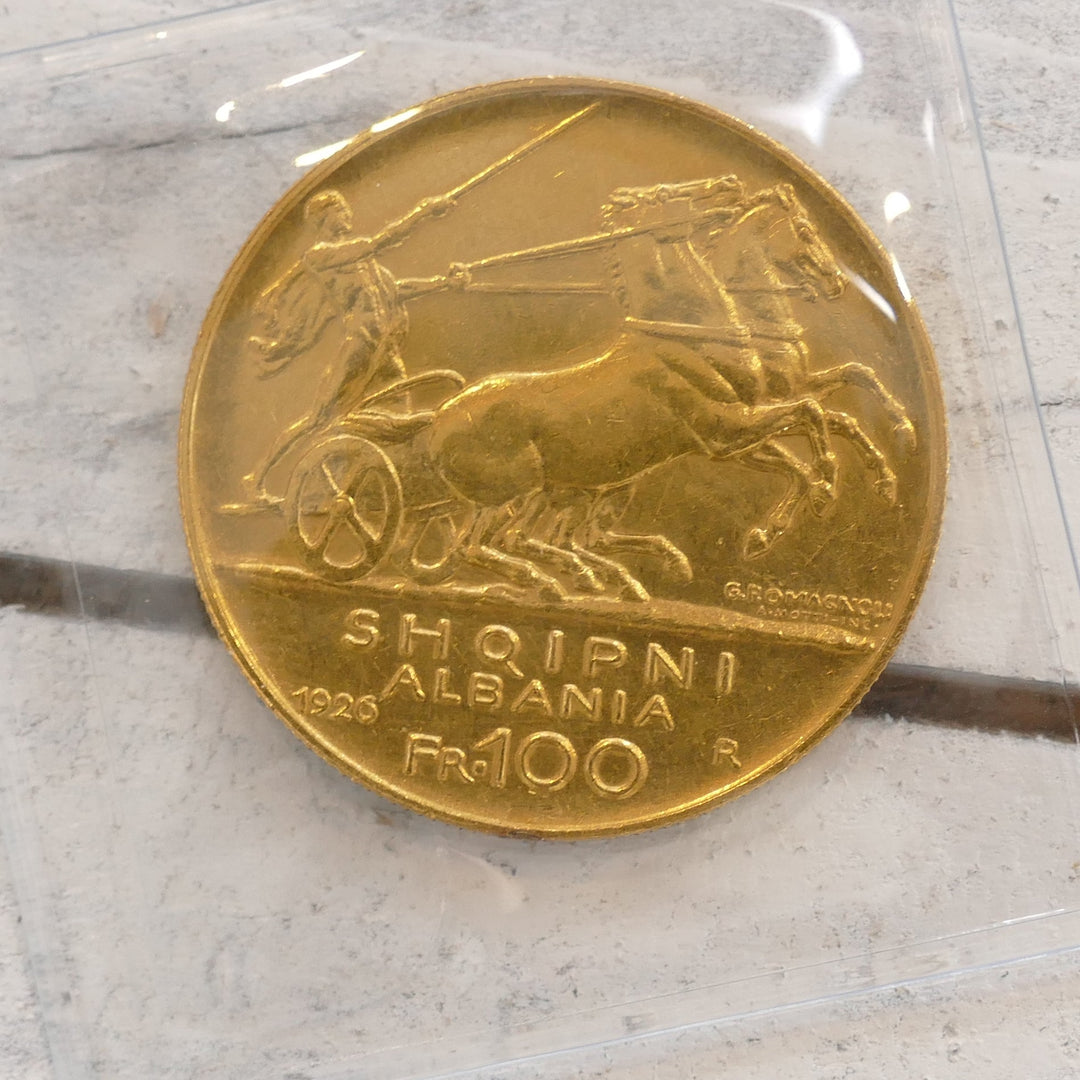 Albania 1926 Rome mint 100 franga ari