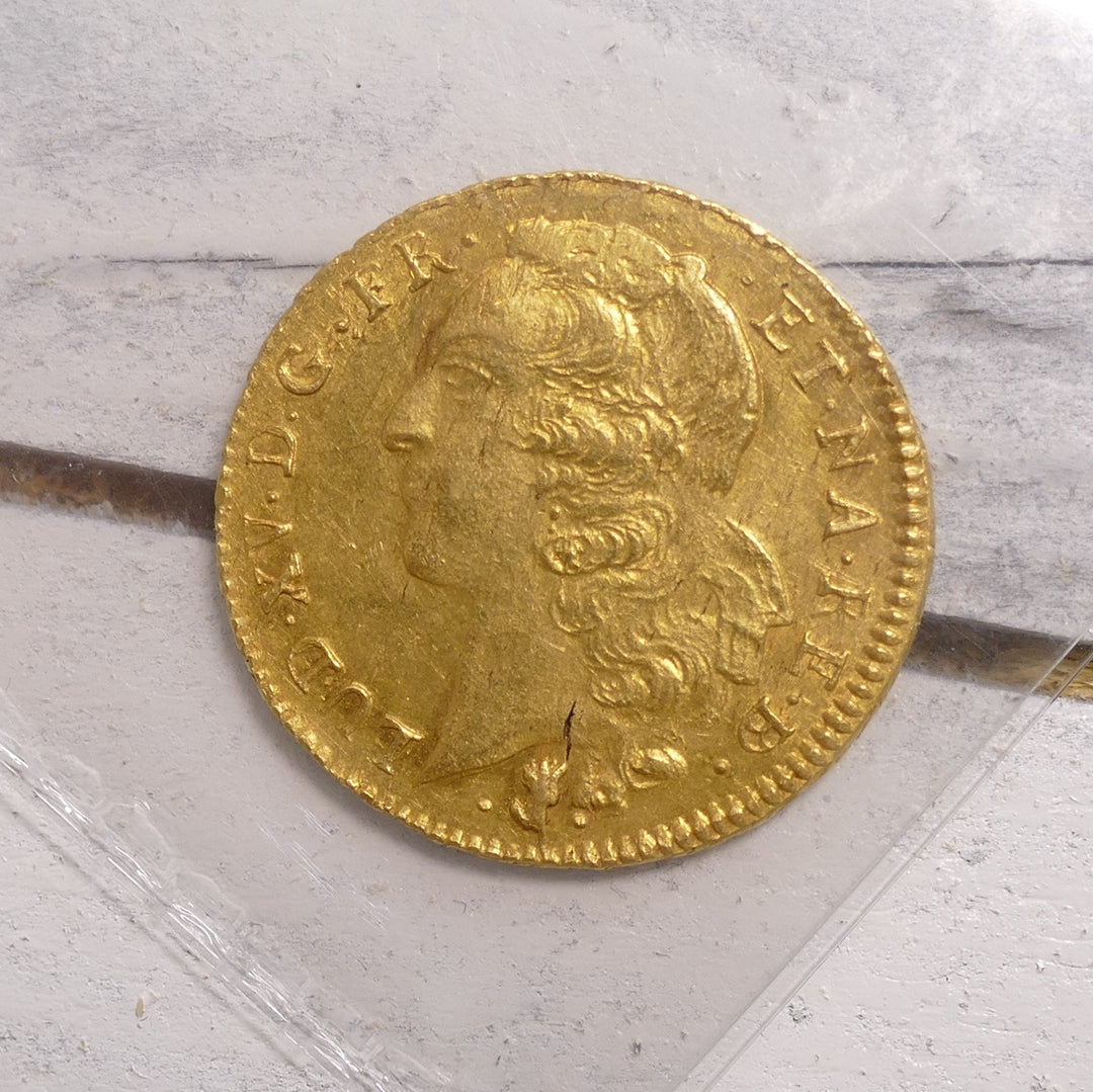 French 1752 2 gold louis d'or Bayonne mint