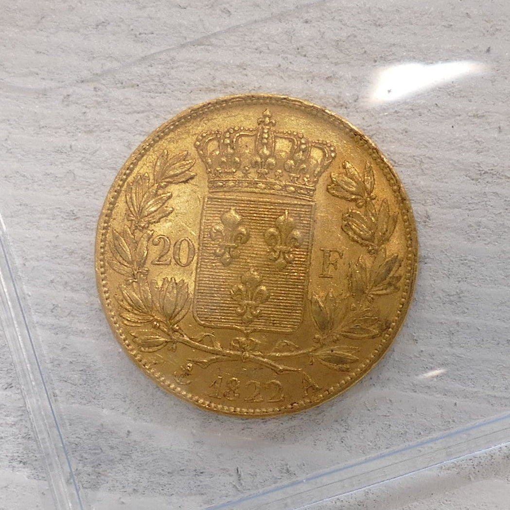 French 1822 20-franc Paris mint