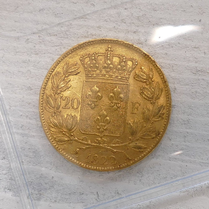 French 1822 20-franc Paris mint