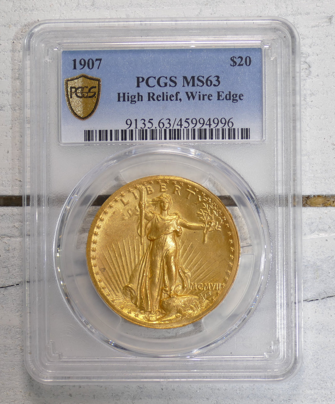 1907 HIGH RELIEF SAINT GAUDEN MS63