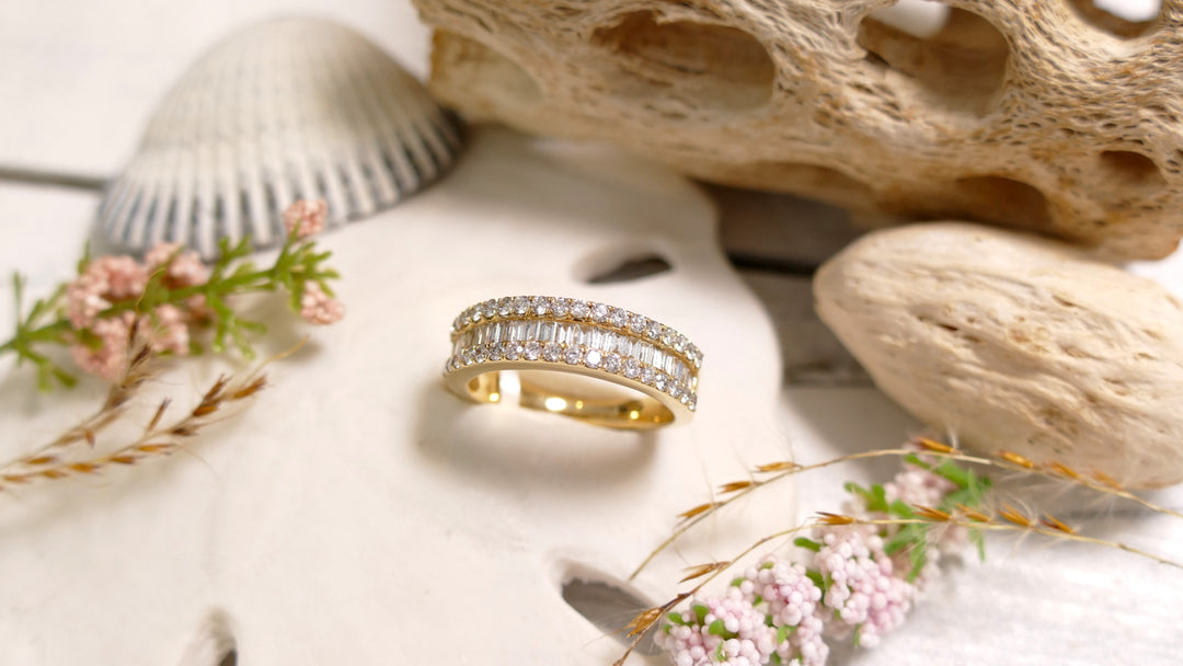 14K Yellow Gold 1.14ct Natural Diamond Baguette Ring