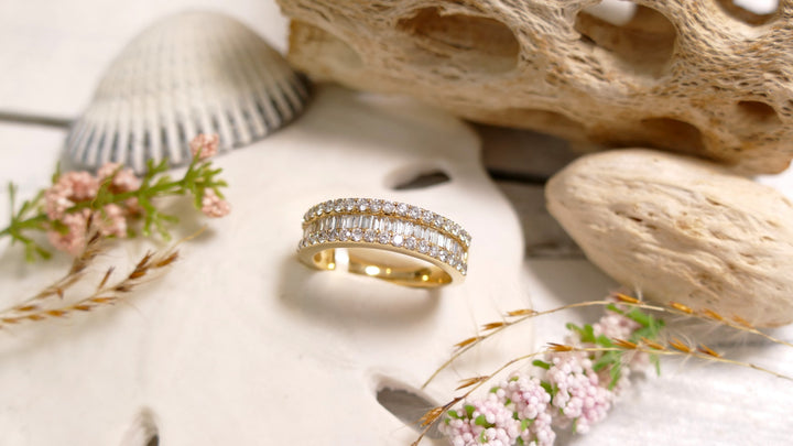 14K Yellow Gold 1.14ct Natural Diamond Baguette Ring