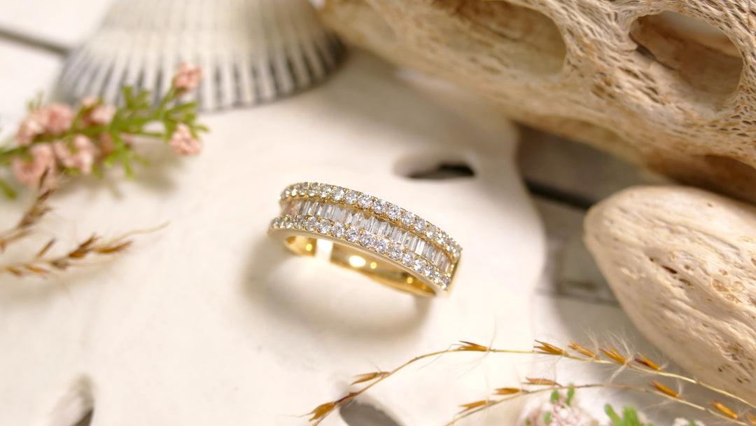 14K Yellow Gold 1.14ct Natural Diamond Baguette Ring
