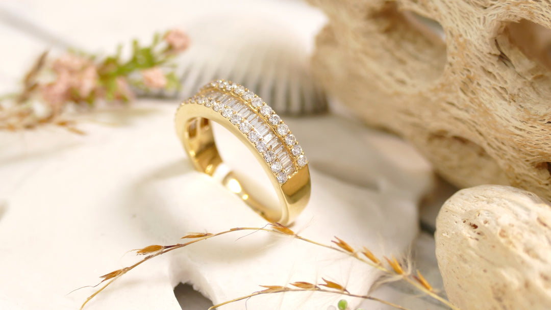 14K Yellow Gold 1.14ct Natural Diamond Baguette Ring