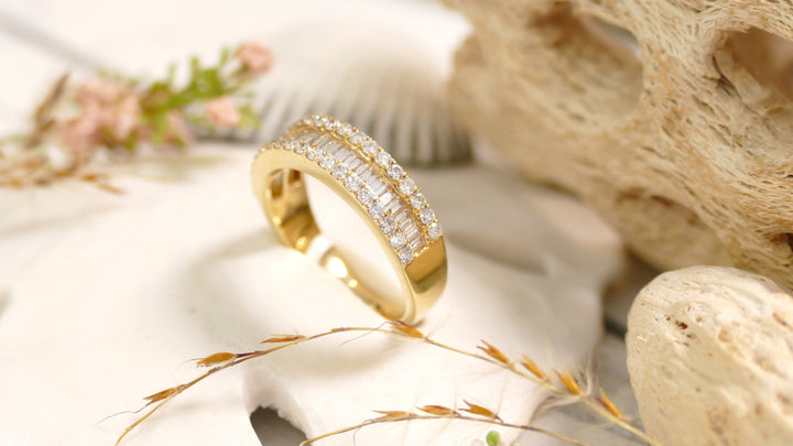 14K Yellow Gold 1.14ct Natural Diamond Baguette Ring