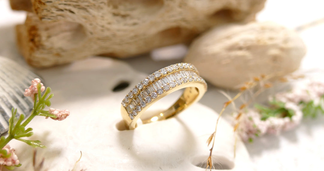 14K Yellow Gold 1.14ct Natural Diamond Baguette Ring