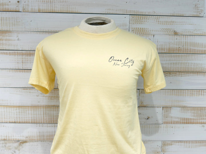 Ocean City Classics - Short Sleeve Youth - Beach Scene T-Shirt - Yellow