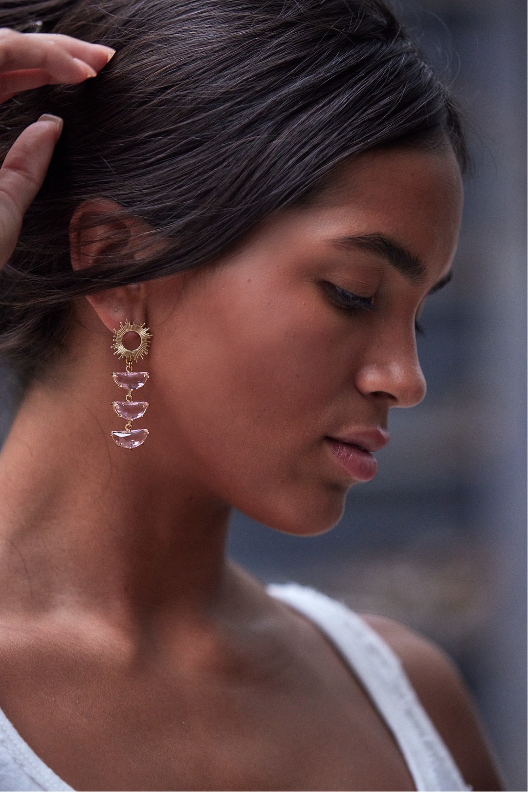 CRYSTAL SUPERNOVA STUDS - PINK