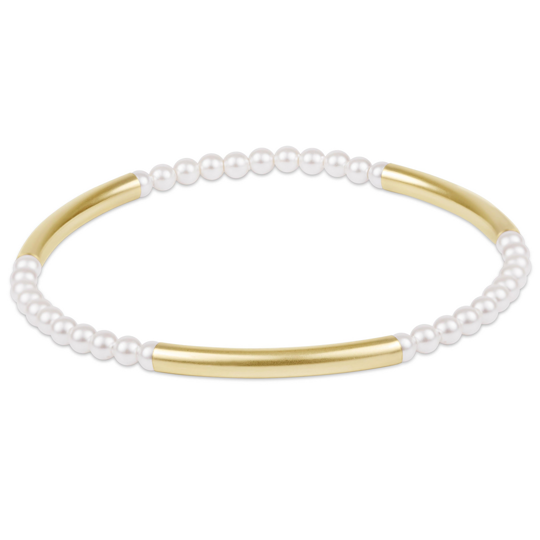 enewton - 14k gold-filled - Bliss Bar + Pearl 3mm Bracelet
