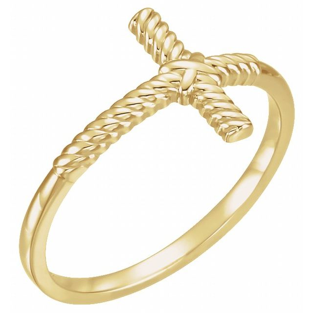 14K Yellow Gold Cross Ring Size 9