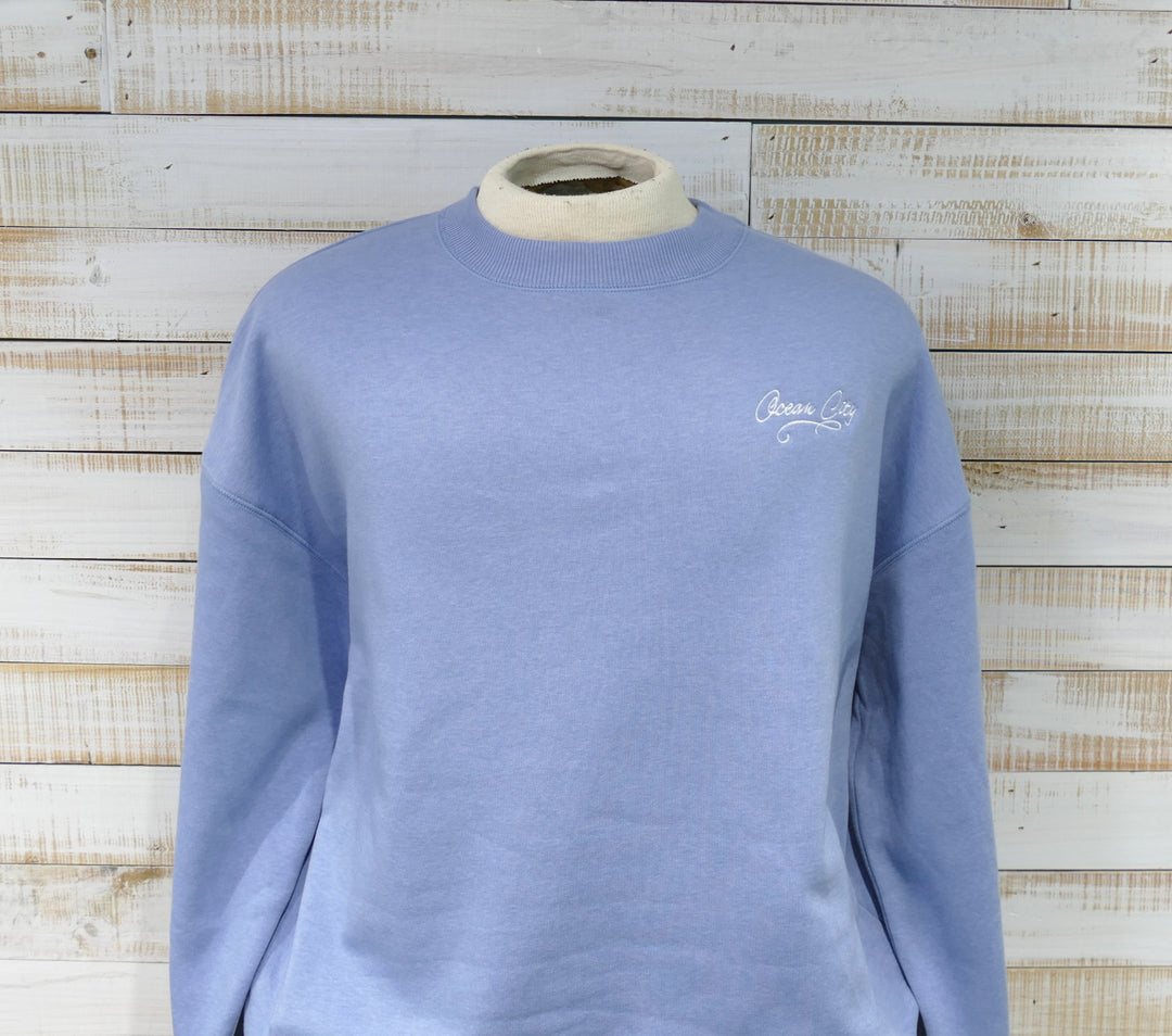 CHAMPION - Long Sleeve Crew Neck Fleece OC Sweatshirt - Blue Periwinkle