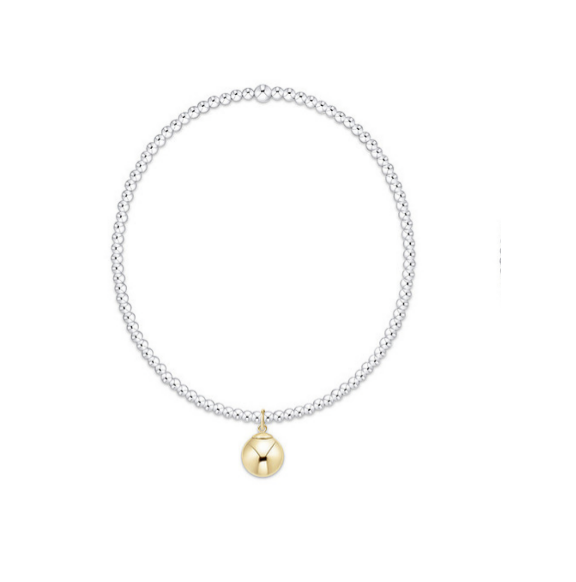 enewton - 14k gold-filled - Two Tone Classic + 8mm Gold Charm 2mm Bead Bracelet