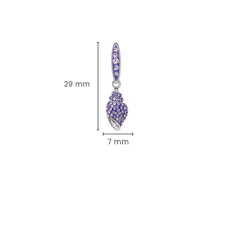 Sterling Silver Crystal Shell