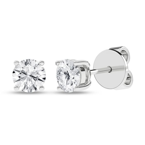 14k White Gold 0.75ctw Lab Grown Diamond Solitaire Stud Earrings