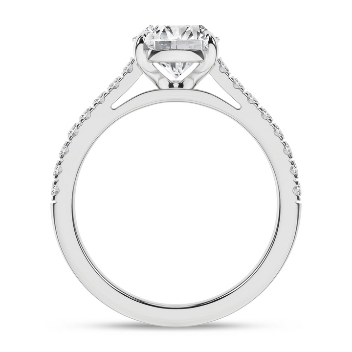 14k White Gold 2.25ctw Lab Grown Diamond Oval Ring (Size 7)