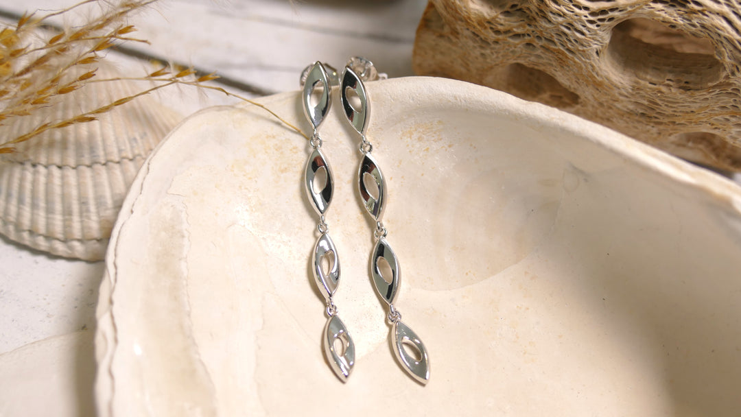 Sterling Silver - Silver Rhodium 2" Dangle Earrings