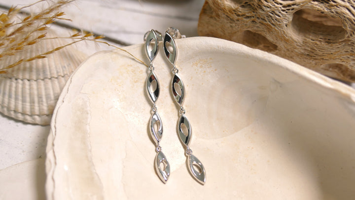 Sterling Silver - Silver Rhodium 2" Dangle Earrings