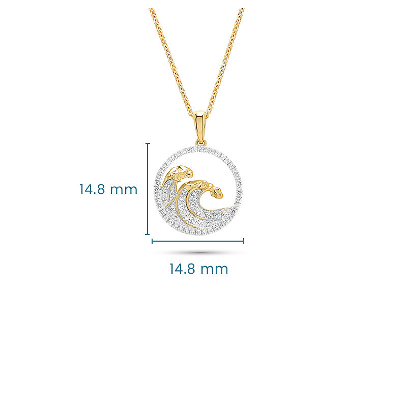 14kt Gold Lab Diamond Wave Nec