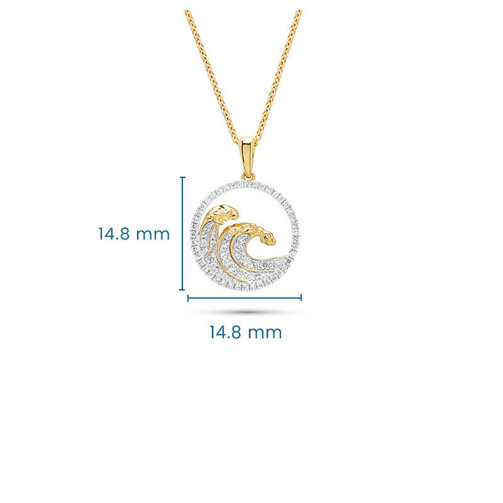 14kt Gold Lab Diamond Wave Nec