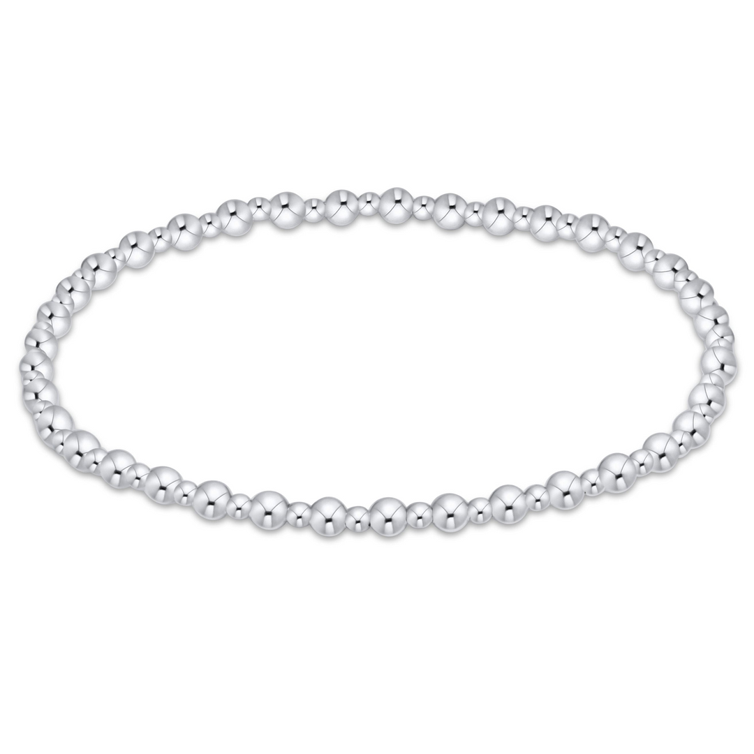 enewton - Beaded Grateful Pattern 3mm Sterling Silver Bracelet (Standard 6.25")