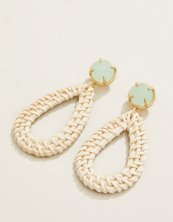 Poolside Wicker Earrings Sea
