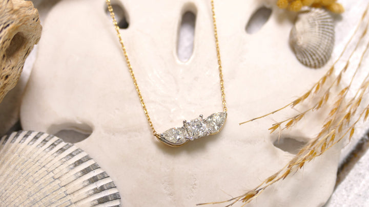 14k Yellow Gold Diamond 1.25ct Pear Necklace