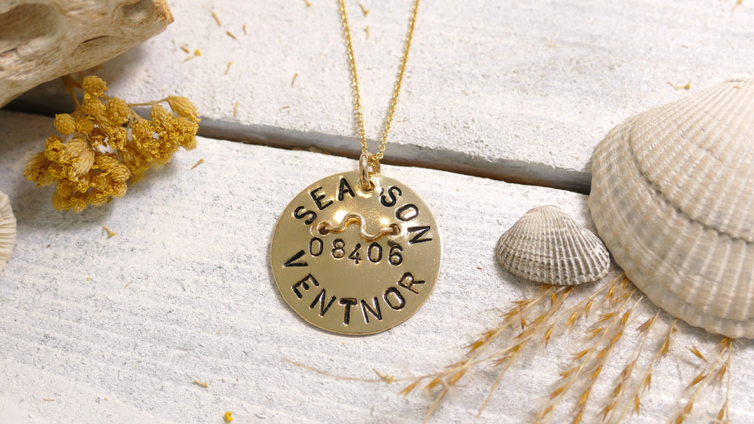 14k gold-filled - Ventnor Beach Badge Necklace