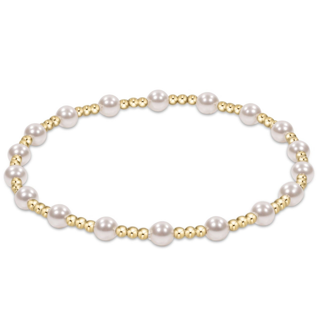 enewton - Classic Sincerity Pattern 4mm Pearl & Gold-Filled Bracelet (Standard 6.25")