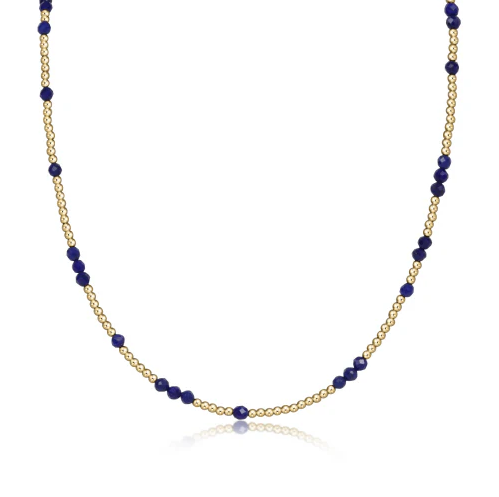 enewton - 14k gold-filled - Yellow Gold Choker Beaded Lapis Necklace 15"