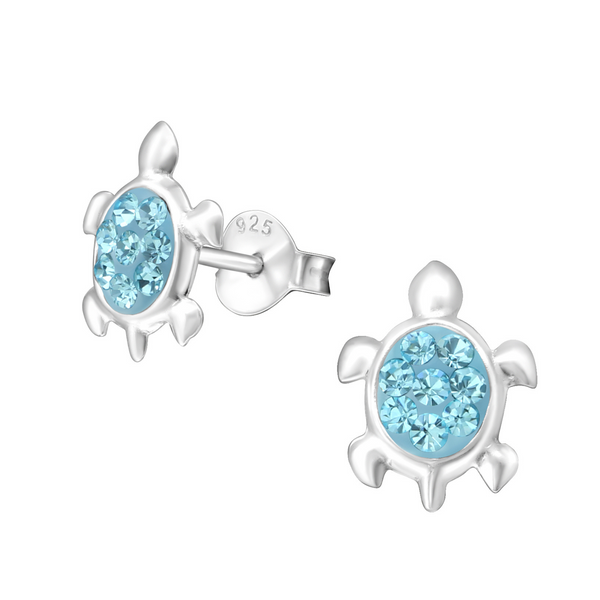 SS Turtle CZ Crystal Earrings