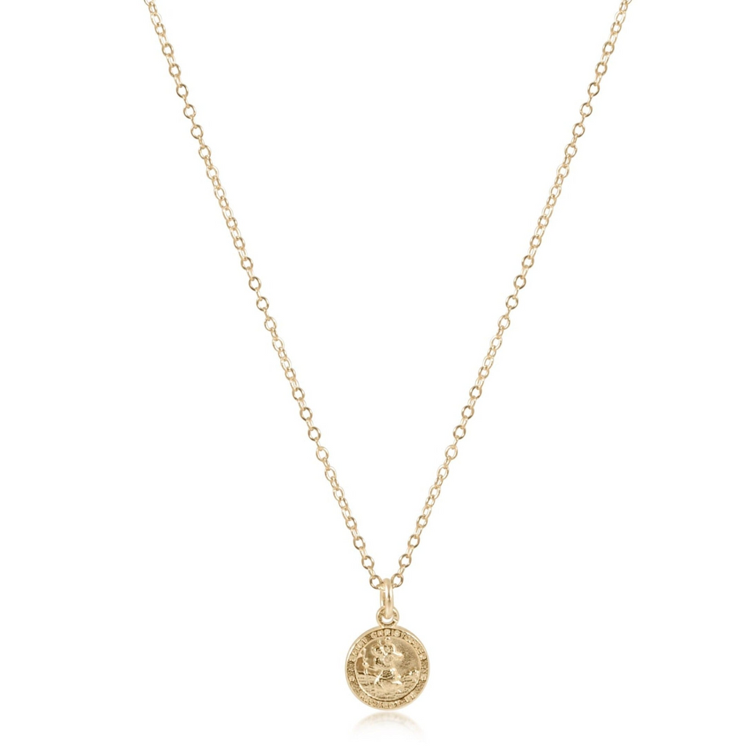 enewton - 14k gold-filled - Yellow Gold Round St. Christopher Disc Necklace 16"