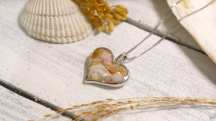 Dune - Sterling Silver - Heart of Sand - Shell Scape Necklace Paperclip Chain