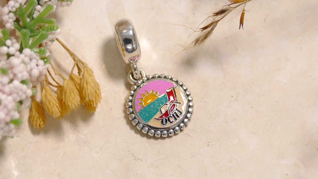 Pandora - Red Beach Chair Sterling Silver OCNJ Dangle Charm -Custom