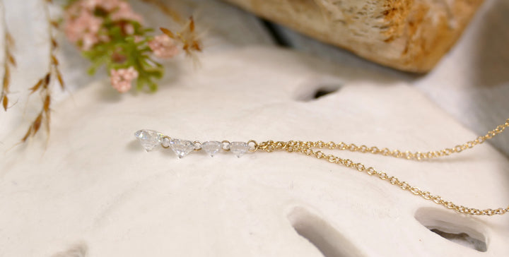 14k Yellow Gold Drilled Round 1 CTTW Lab Diamond Pendant