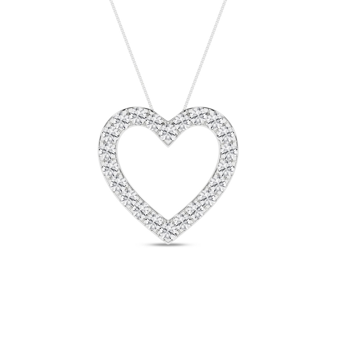 14k White Gold Lab Grown Diamond 0.5ctw Heart Pendant