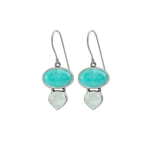 Sterling Silver - Moonstone & Amazonite Pendant