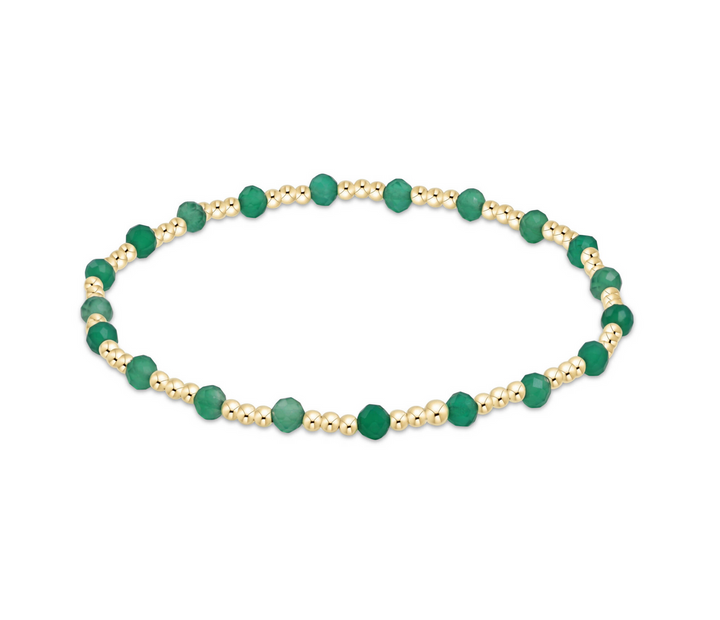 enewton - Beaded Bracelet Sincerity Pattern 3mm Green Onyx Gold-Filled Bracelet (Standard 6.25")