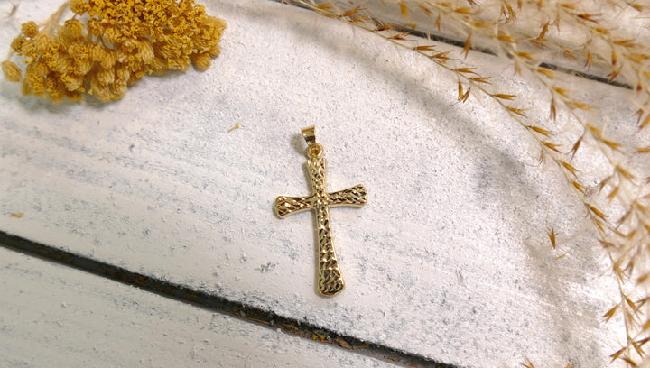 14k Yellow Gold Cross D/C Maltese Pendant 4mm Bail (Chain not Included)