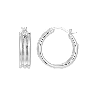 Elle - Sterling Silver - "Goddess" 20mm Hoop Earrings