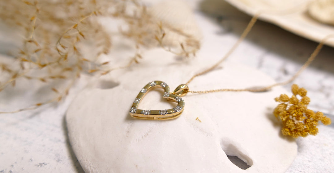 10k Yellow Gold Diamond 0.17ct Heart Necklace