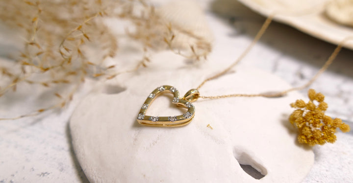 10k Yellow Gold Diamond 0.17ct Heart Necklace