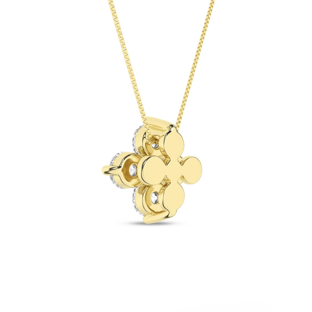 14k Yellow Gold Lab Grown Diamond 0.5ctw - Flower Petals Necklace