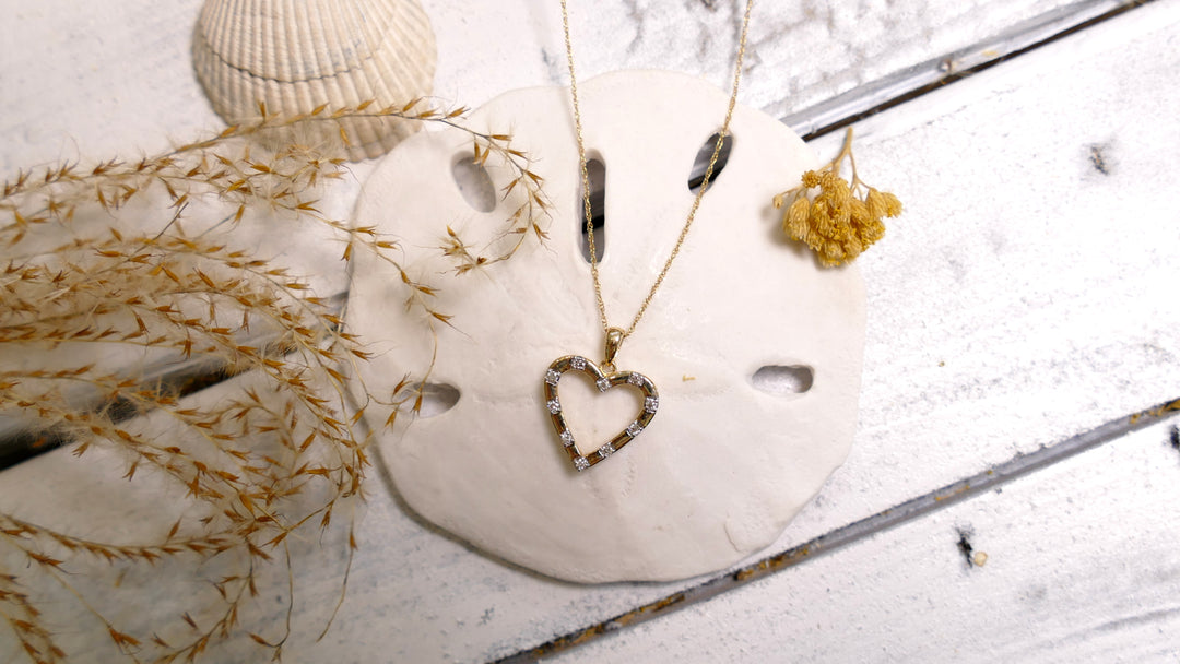 10k Yellow Gold Diamond 0.17ct Heart Necklace
