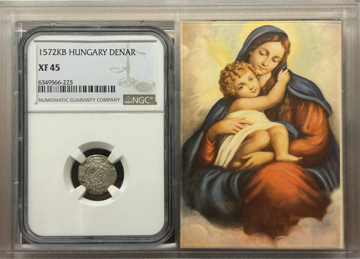HUNGARY AD1565-1576 DENAR Madonna & Child