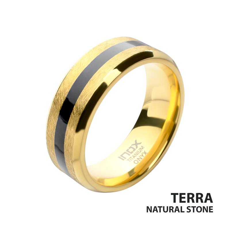 18Kt Gold IP Titanium Matte Bl