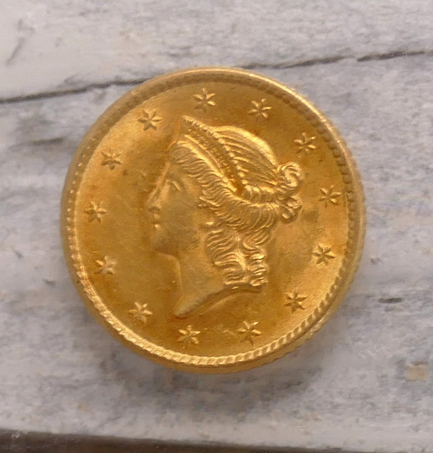 US 1852 GOLD LIBERTY HEAD DOLLAR PHILLY MINT