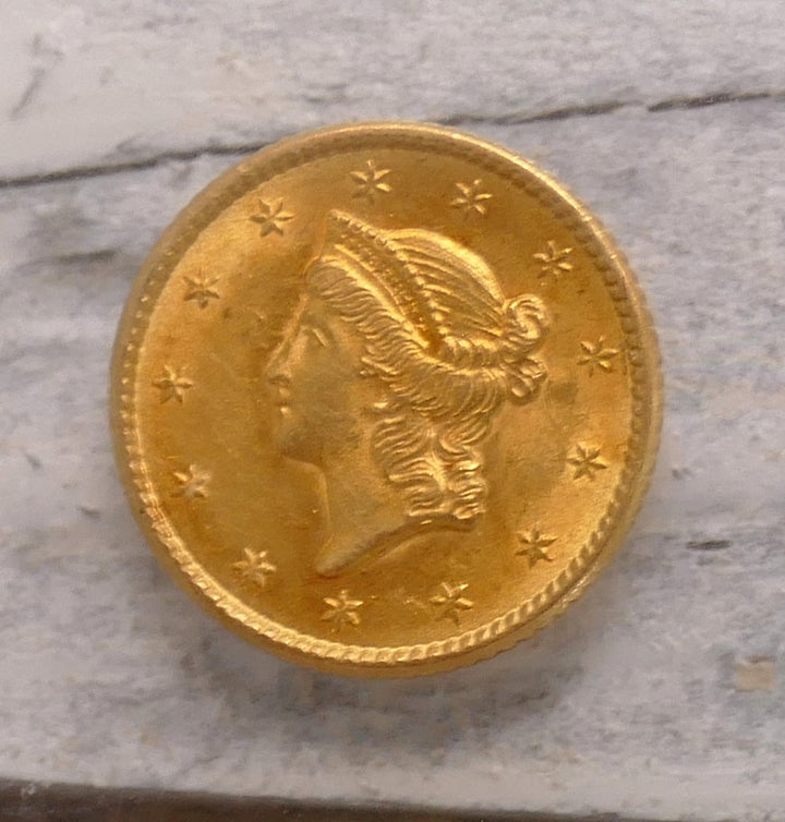 US 1852 GOLD LIBERTY HEAD DOLLAR PHILLY MINT